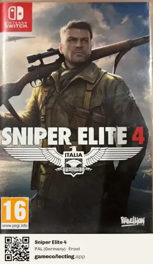 Sniper Elite 4 Nintendo Switch, Germany box front