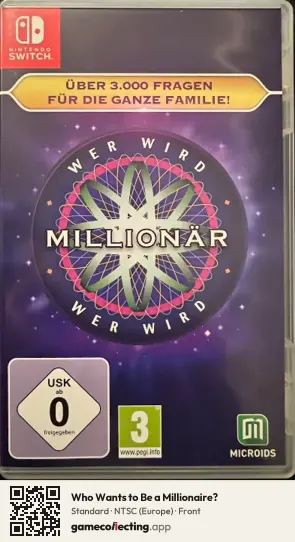 Who Wants to Be a Millionaire? Nintendo Switch, Europe box front