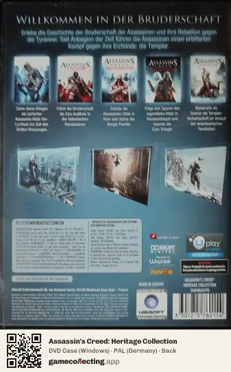 Assassin's Creed: Heritage Collection Computer, Germany box back