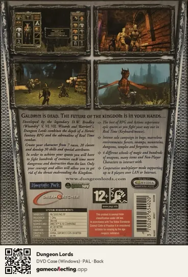 Dungeon Lords Computer, PAL box back