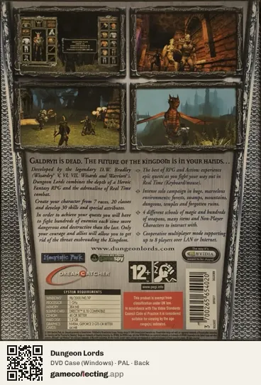 Dungeon Lords Computer, PAL box back