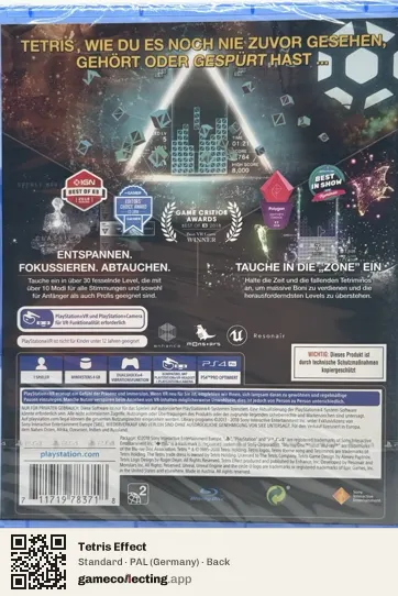 Tetris Effect PlayStation 4, Germany box back