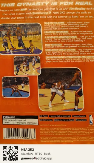 NBA 2K2 PlayStation 2, NTSC box back