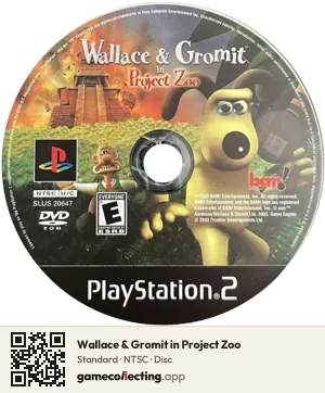 Wallace & Gromit in Project Zoo PlayStation 2, NTSC disc