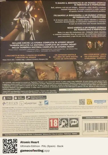 Atomic Heart PlayStation 5, Spain box back