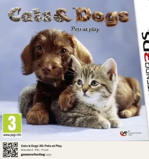 Cats & Dogs 3D: Pets at Play Nintendo 3DS, PAL box front