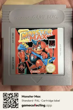 Monster Max Game Boy, PAL cartridge label