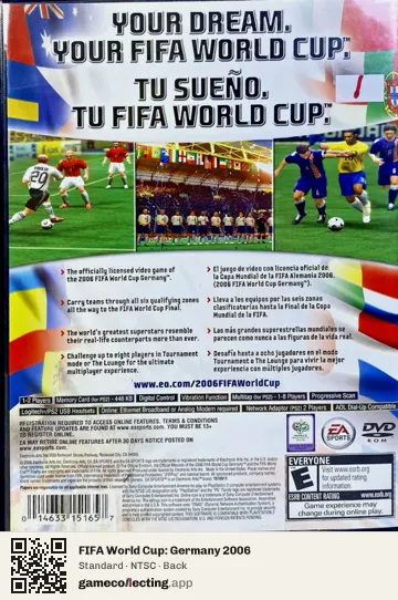 FIFA World Cup: Germany 2006 PlayStation 2, NTSC box back