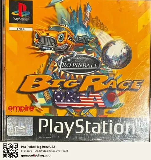 Pro Pinball Big Race USA PlayStation, United Kingdom box front