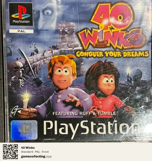 40 Winks PlayStation, PAL box front