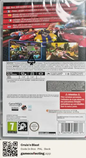 Cruis'n Blast Nintendo Switch, PAL box back
