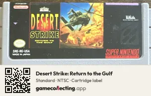 Desert Strike: Return to the Gulf Super Nintendo Entertainment System, NTSC cartridge label