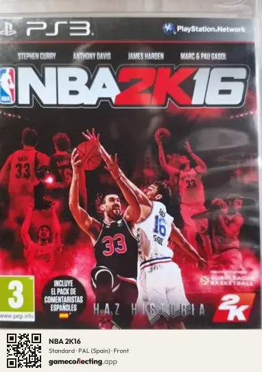 NBA 2K16 PlayStation 3, Spain box front