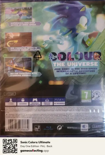 Sonic Colors: Ultimate PlayStation 4, PAL box back
