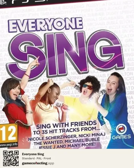 Everyone Sing PlayStation 3, PAL box front