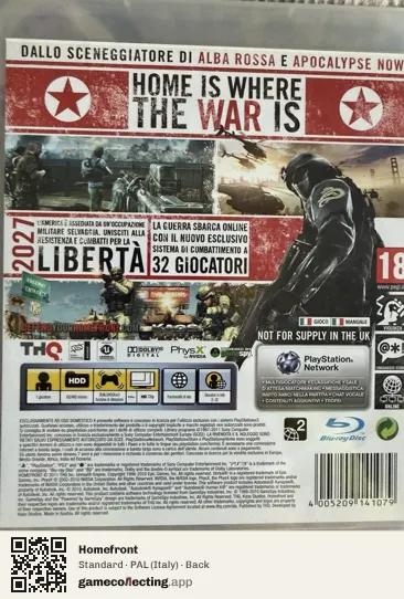 Homefront PlayStation 3, Italy box back