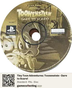 Tiny Toon Adventures: Toonenstein - Dare to Scare! PlayStation, PAL disc