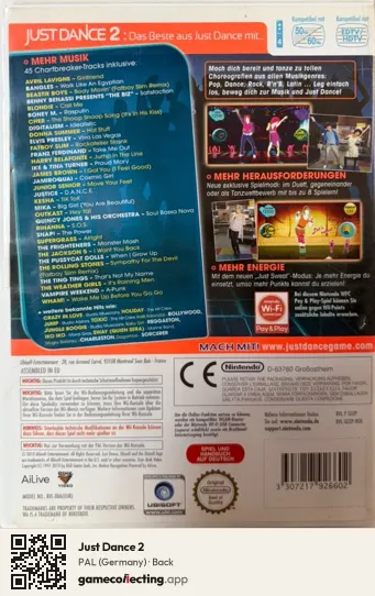 Just Dance 2 Nintendo Wii, Germany box back