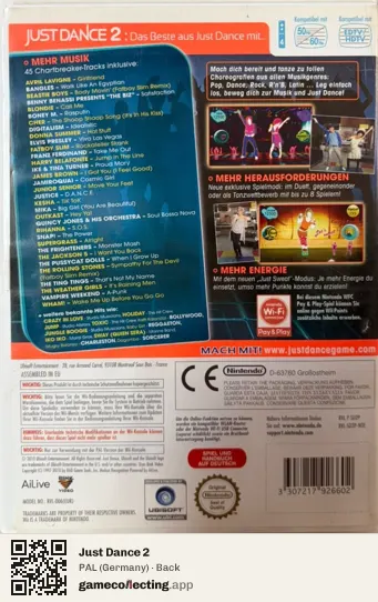 Just Dance 2 Nintendo Wii, Germany box back