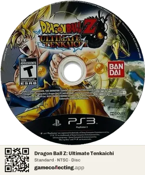 Dragon Ball Z: Ultimate Tenkaichi PlayStation 3, NTSC disc