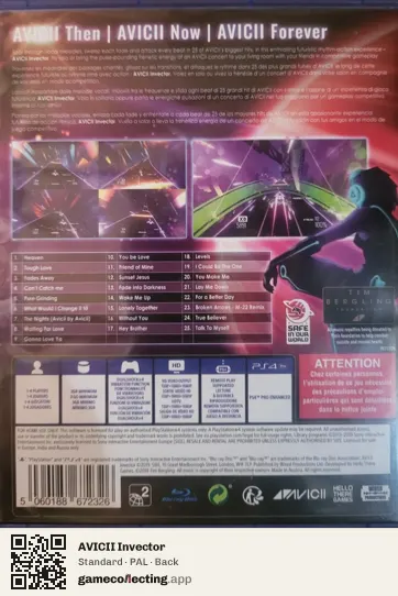 AVICII Invector PlayStation 4, PAL box back