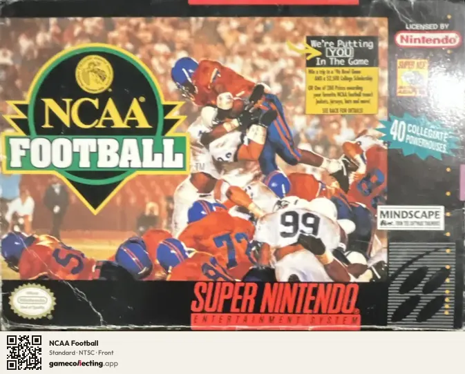 NCAA Football Super Nintendo Entertainment System, NTSC box front