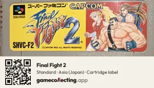 Final Fight 2 Super Nintendo Entertainment System, Asia cartridge label