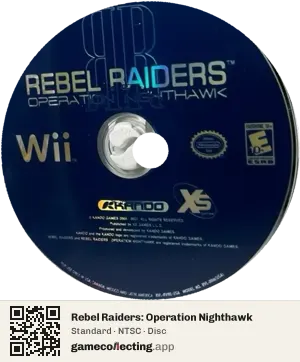 Rebel Raiders: Operation Nighthawk Nintendo Wii, NTSC disc