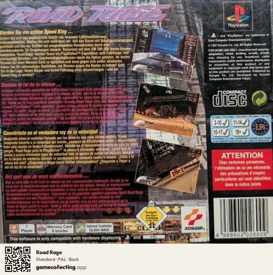 Road Rage PlayStation, PAL box back