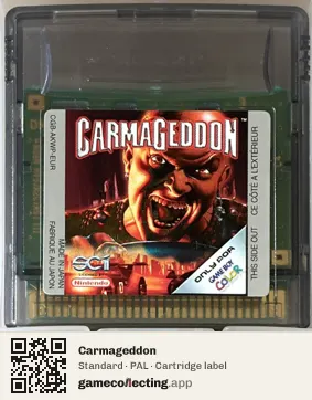 Carmageddon Game Boy Color, PAL cartridge label