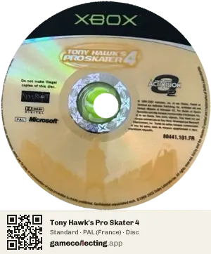 Tony Hawk's Pro Skater 4 Xbox, PAL disc
