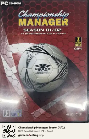 Championship Manager: Season 01/02 Computer, PAL box front