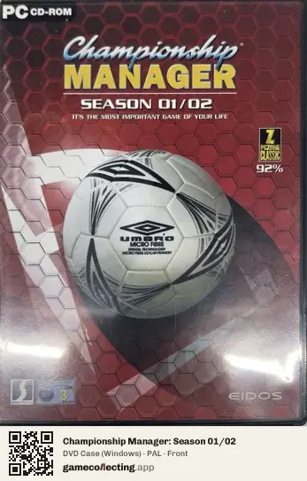 Championship Manager: Season 01/02 Computer, PAL box front