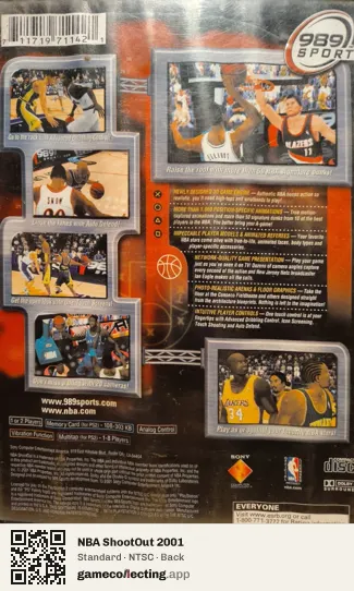 NBA ShootOut 2001 PlayStation 2, NTSC box back