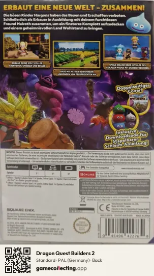 Dragon Quest Builders 2 Nintendo Switch, Germany box back
