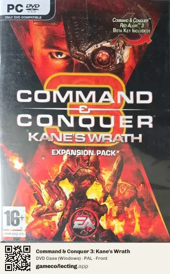 Command & Conquer 3: Kane's Wrath Computer, PAL box front