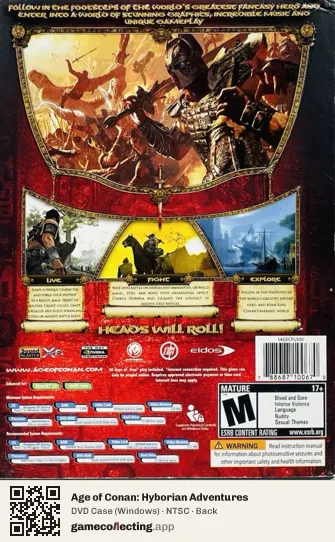 Age of Conan: Hyborian Adventures Computer, NTSC box back