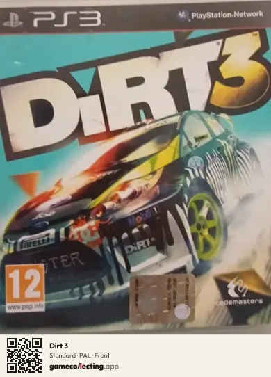 Dirt 3 PlayStation 3, PAL box front