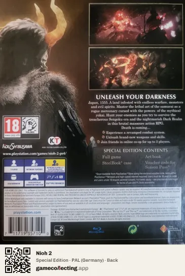 Nioh 2 PlayStation 4, Germany box back