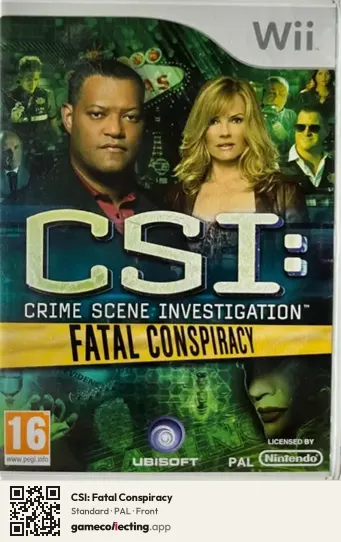 CSI: Fatal Conspiracy Nintendo Wii, PAL box front