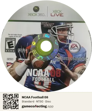 NCAA Football 08 Xbox 360, NTSC disc