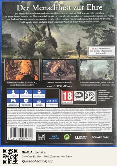 NieR: Automata PlayStation 4, Germany box back