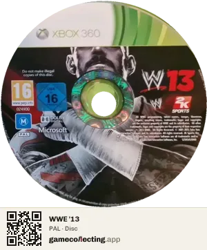 WWE '13 Xbox 360, PAL disc