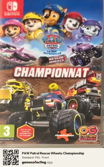 PAW Patrol Rescue Wheels: Championship Nintendo Switch, PAL box front