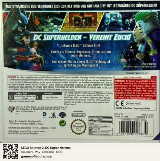 LEGO Batman 2: DC Super Heroes Nintendo 3DS, Germany box back