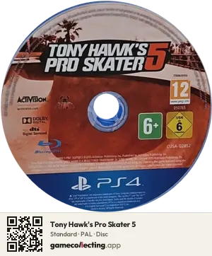 Tony Hawk's Pro Skater 5 PlayStation 4, PAL disc