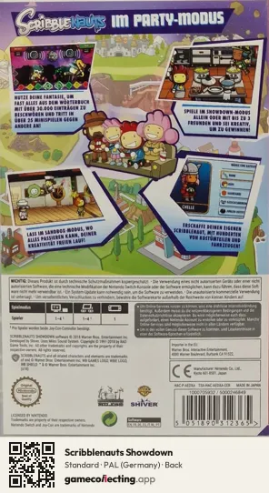 Scribblenauts Showdown Nintendo Switch, Germany box back