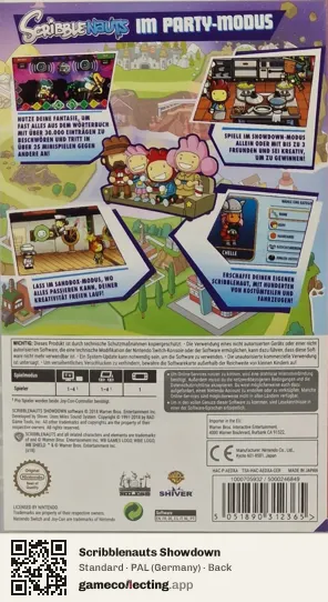 Scribblenauts Showdown Nintendo Switch, Germany box back