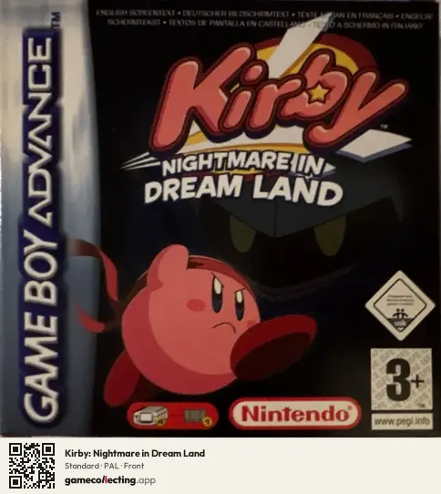 Kirby: Nightmare in Dream Land Game Boy Advance, PAL box front
