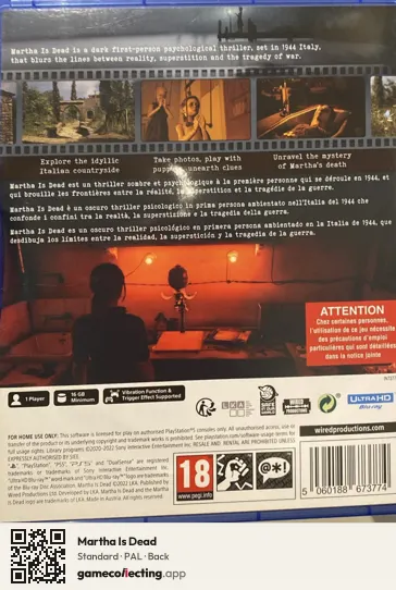 Martha Is Dead PlayStation 5, PAL box back